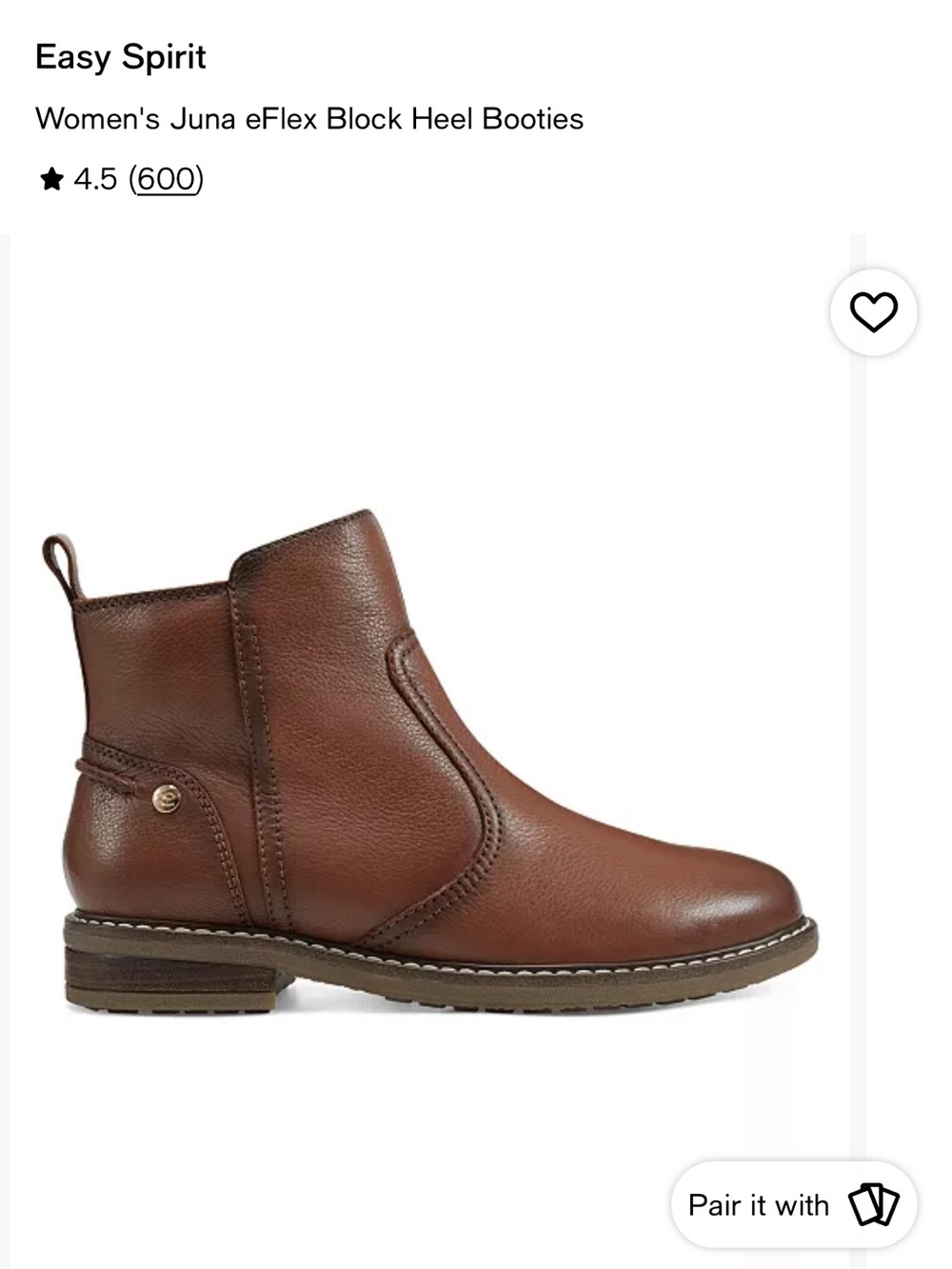 Easy Spirit Brown Leather Ankle Boots for women - Picture 6 of 7
